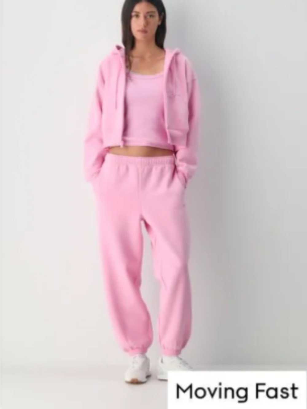 Aritzia sweat fleece set in morganite pink- perfect crew and joggers - Picture 9 of 9